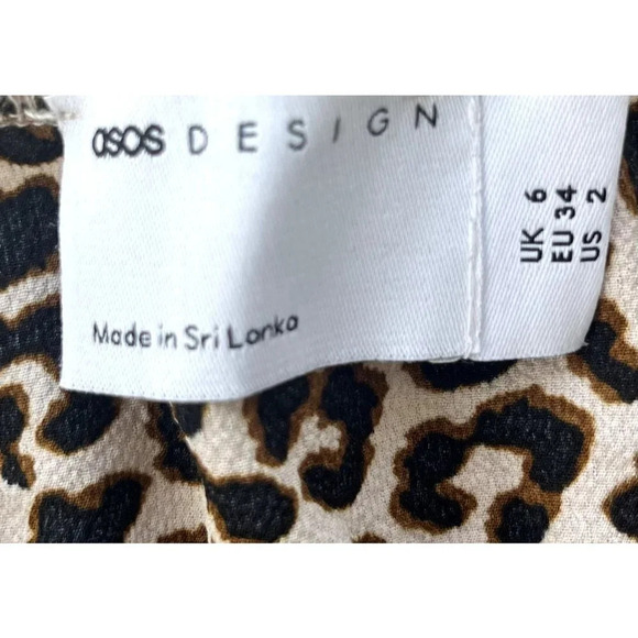 ASOS Design Leopard Print Slip Dress Tie Bust 2 - Picture 4 of 5